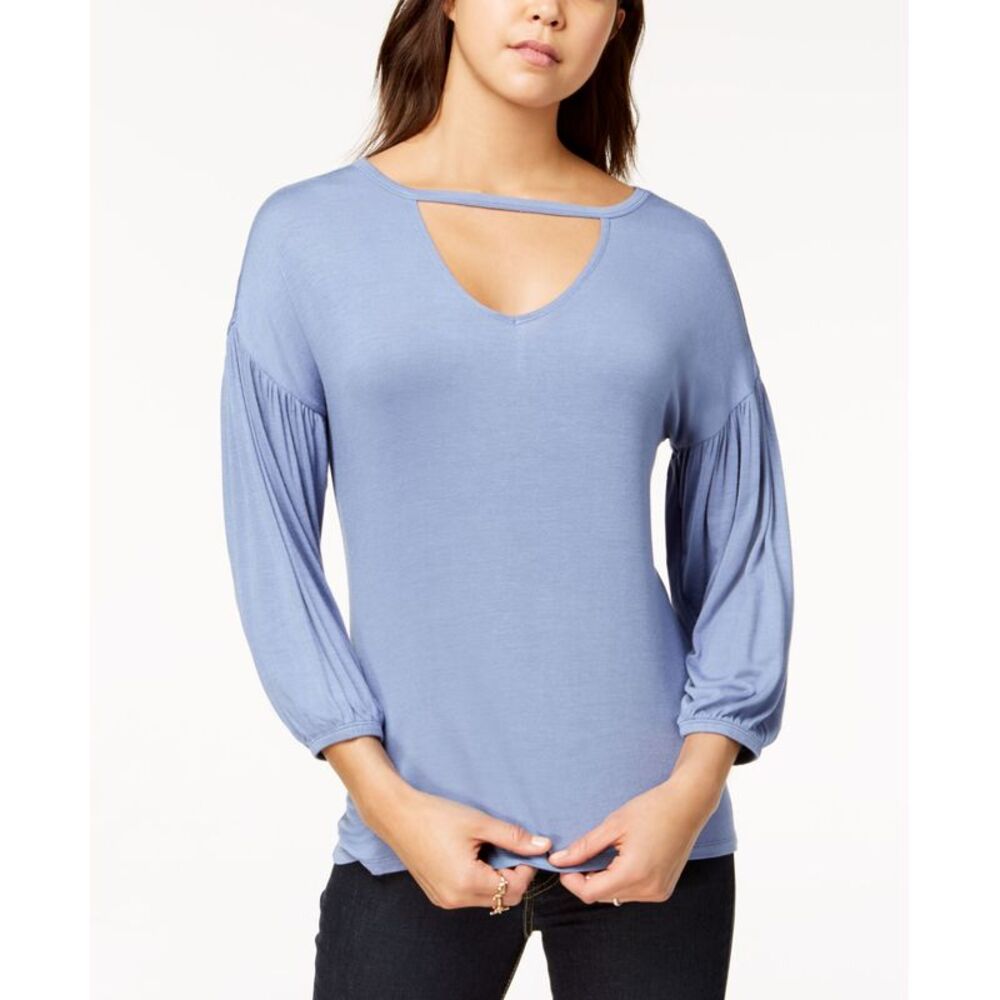 Ultra Flirt Juniors Keyhole Bubble Sleeve Top